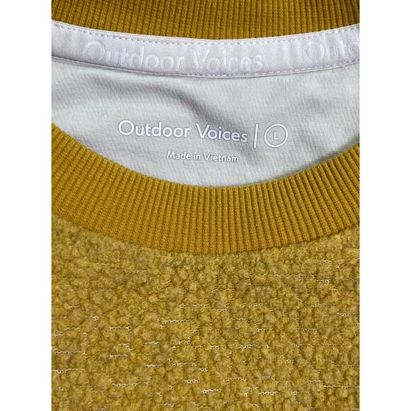 Outdoor Voices Wool Blend Crewneck Sweatshirt Mustard Yellow Size L - Picture 2 of 7